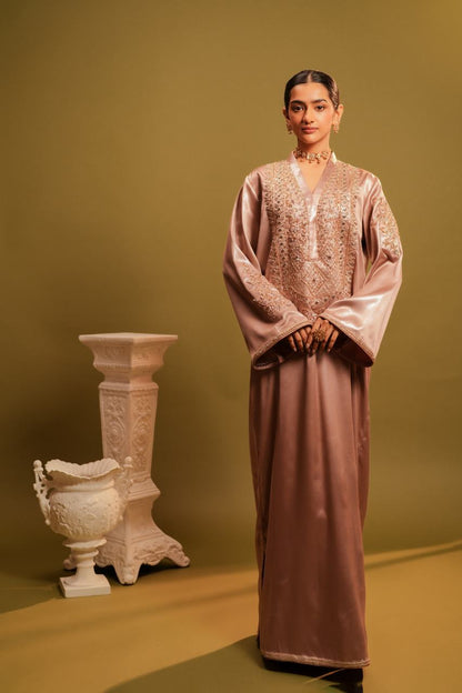 SAFAIN – Rose-Gold Embroidered Luxury Ensemble