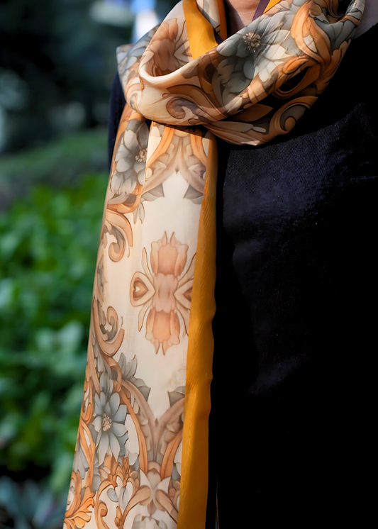 SCARF-OCHRE YELLOW ( 20x20 )