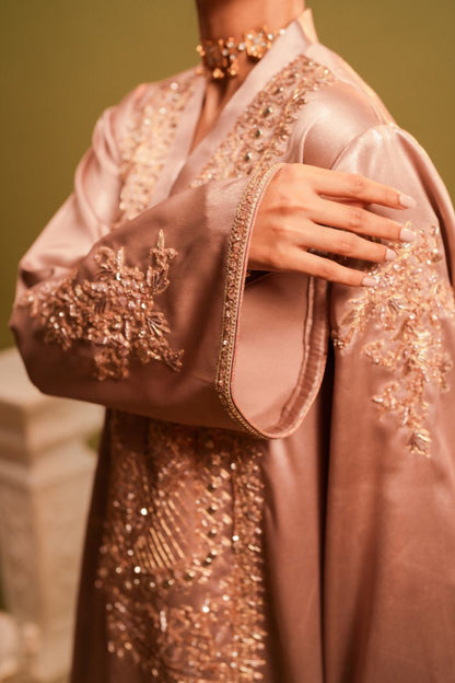 SAFAIN – Rose-Gold Embroidered Luxury Ensemble