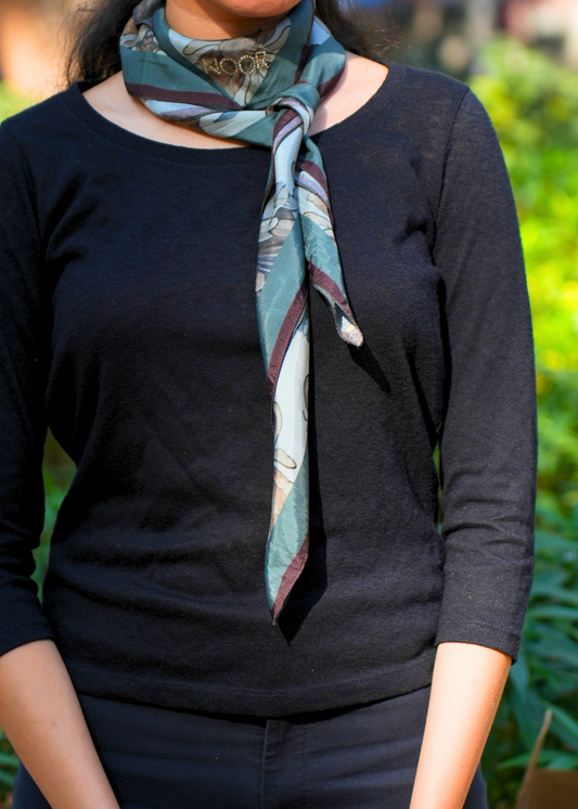 SCARF-TEAL ( 20X20 )