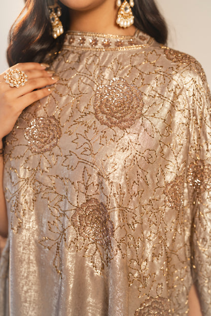 ZAREESHA – Metallic Embroidered Luxury Cape Set