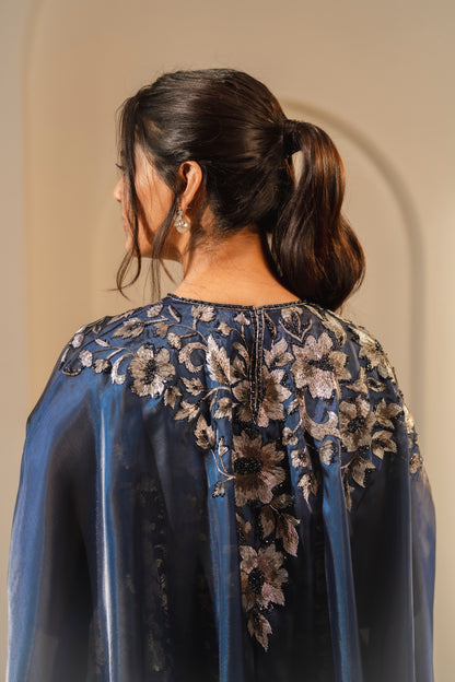 NOURA – Sapphire Silk Artisanal Ensemble