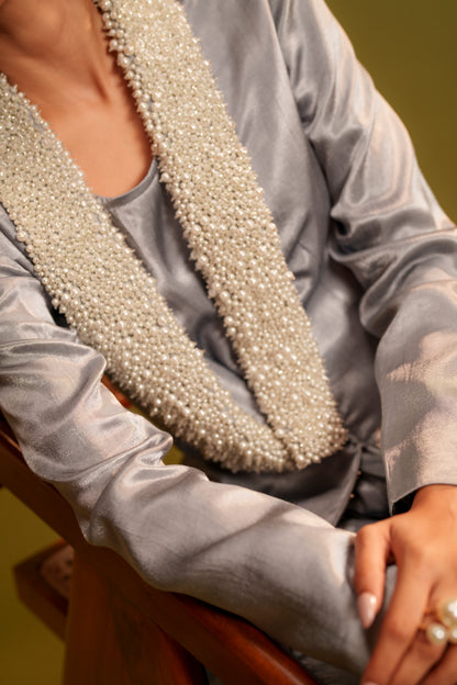 RUHAB – Metallic Tone Luxury Designer Blazer Set